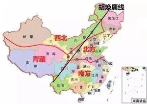 中国南北分界线：分省示意图